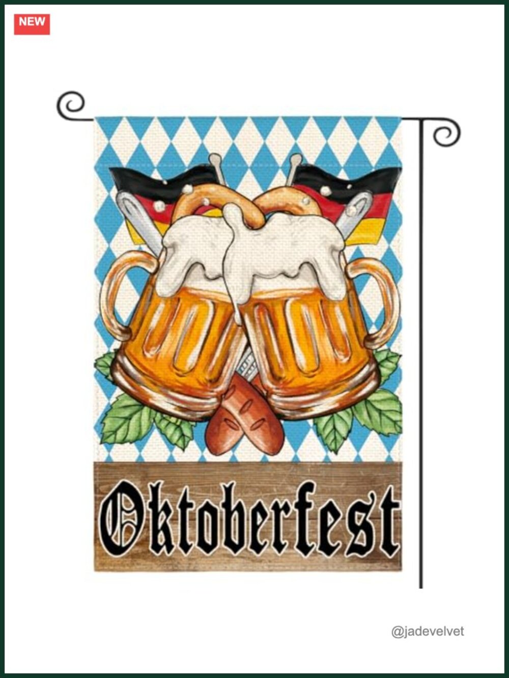 Oktoberfest Bavarian Garden Flag 12x18 Double Sided Spun Polyester Outdoor Décor